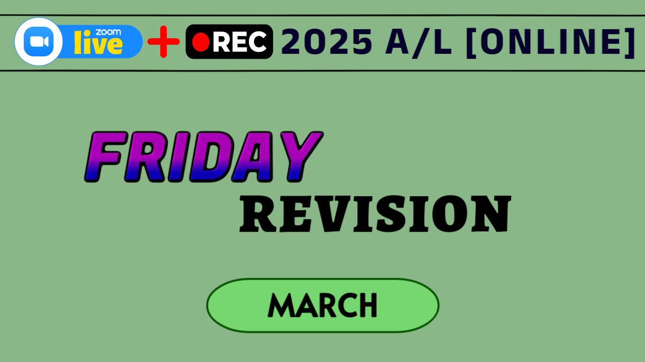 MARCH – FRIDAY ONLINE REVISION